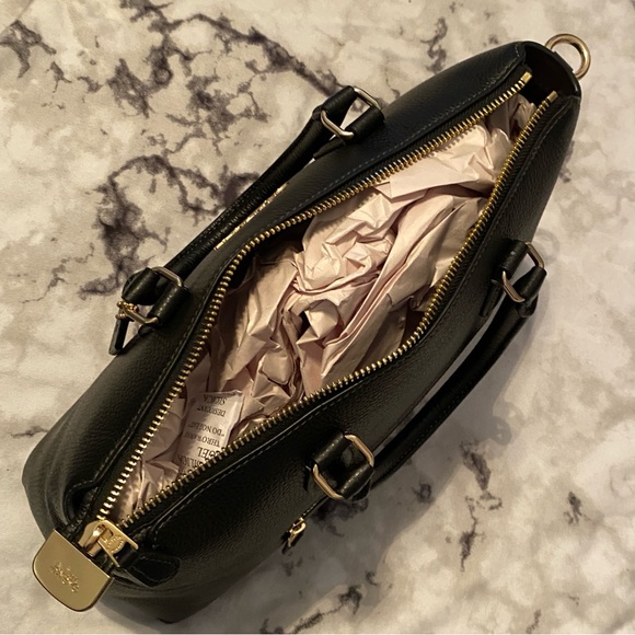 Coach Black Pebbled Leather Georgia Satchel Handbag CR156 - Picture 7 of 10